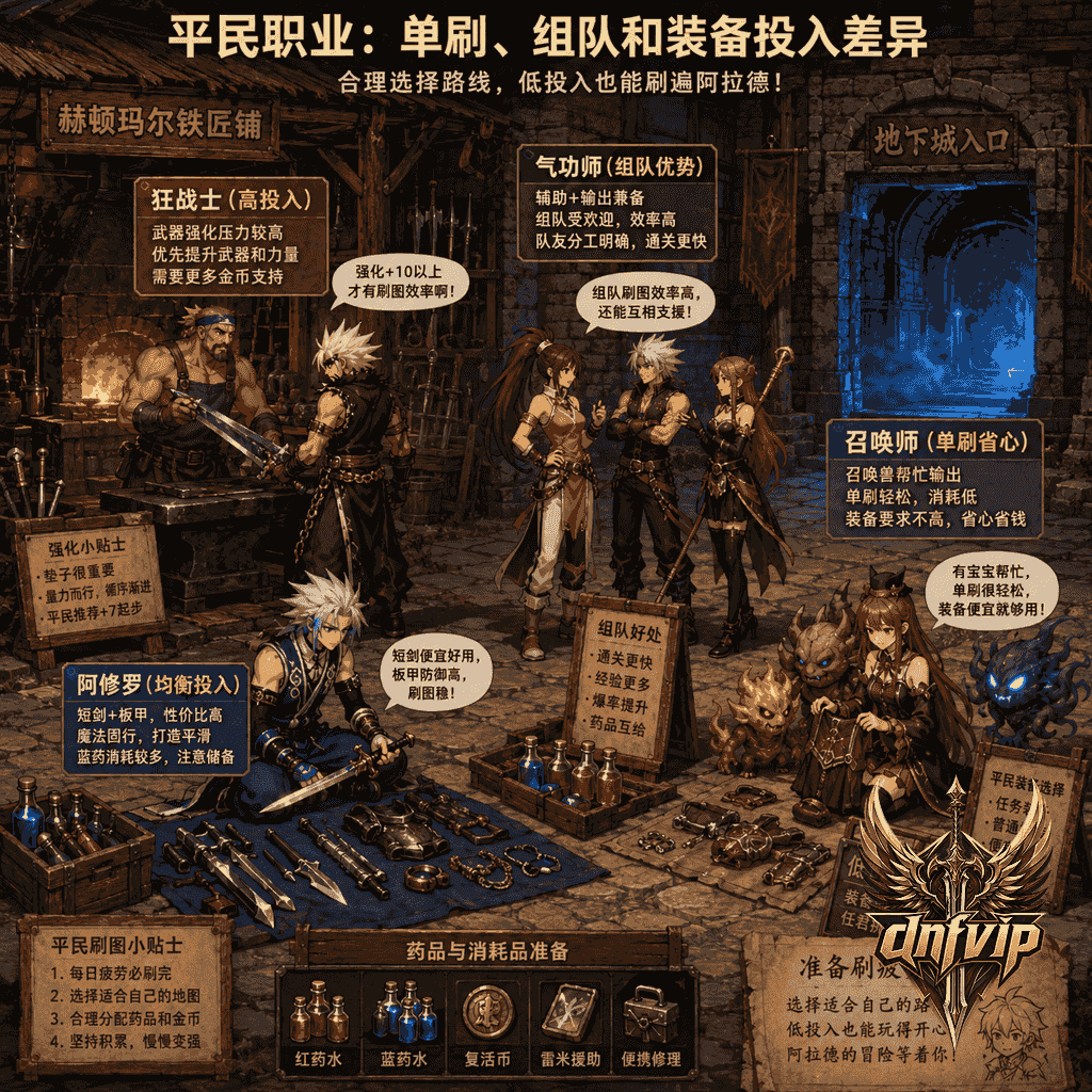 怀旧服冒险家在铁匠铺和副本门口比较单刷组队与装备投入