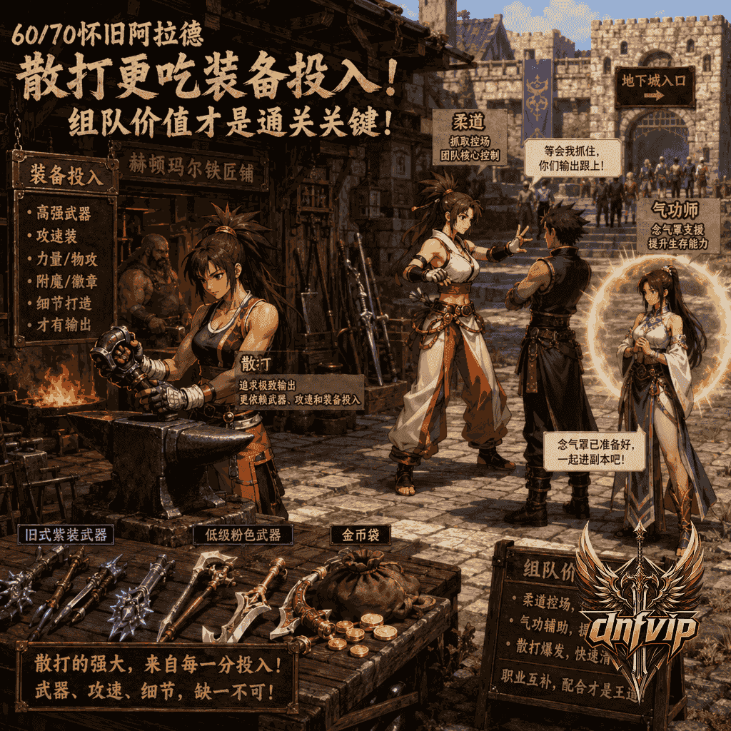 铁匠铺前散打强化装备，柔道和气功师准备组队进图