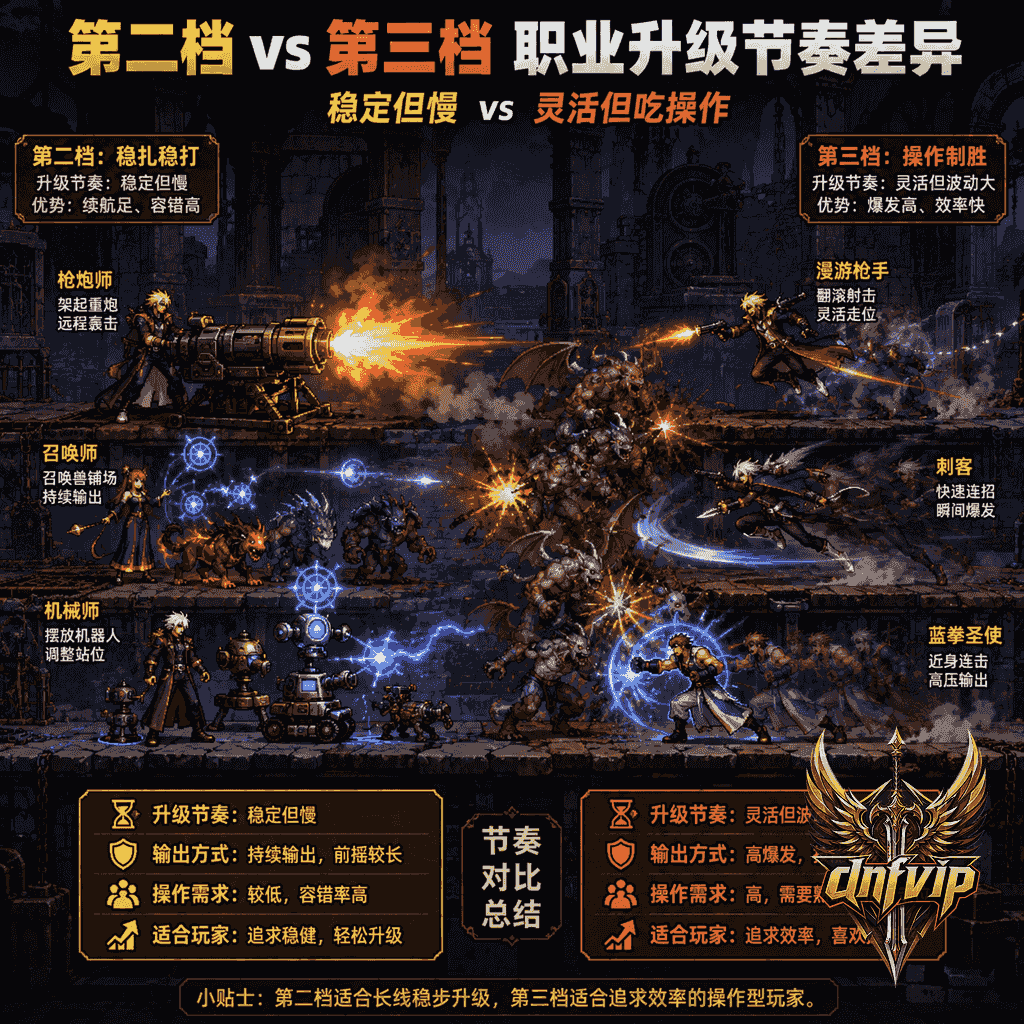 枪炮师、召唤师、机械师与高操作职业在旧版副本中展现不同升级节奏